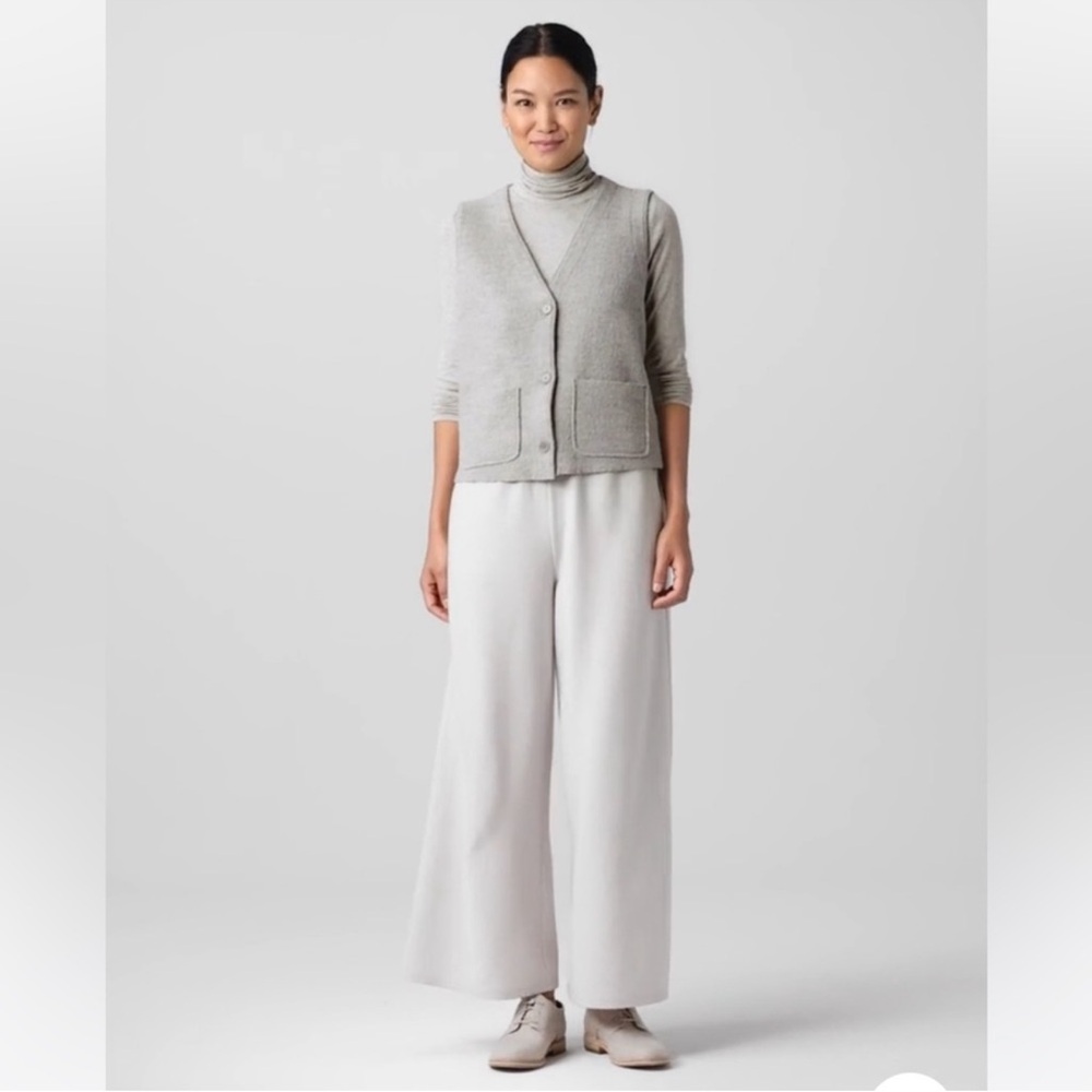 NWT Eileen Fisher Lightweight Boiled Wool Vest in Regenerative Wool